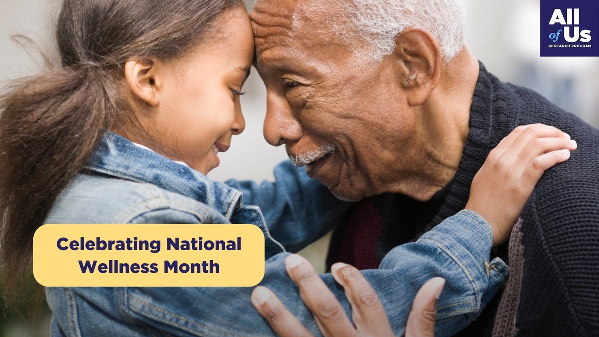 NIH's tweet image. This #NationalWellnessMonth, we're dedicated to supporting #PublicHealth and wellness by ensuring that everyone is represented in health research and benefits from new scientific discoveries. Learn how we're diversifying biomedical research at allof-us.org/3Yzwaay. #CHW