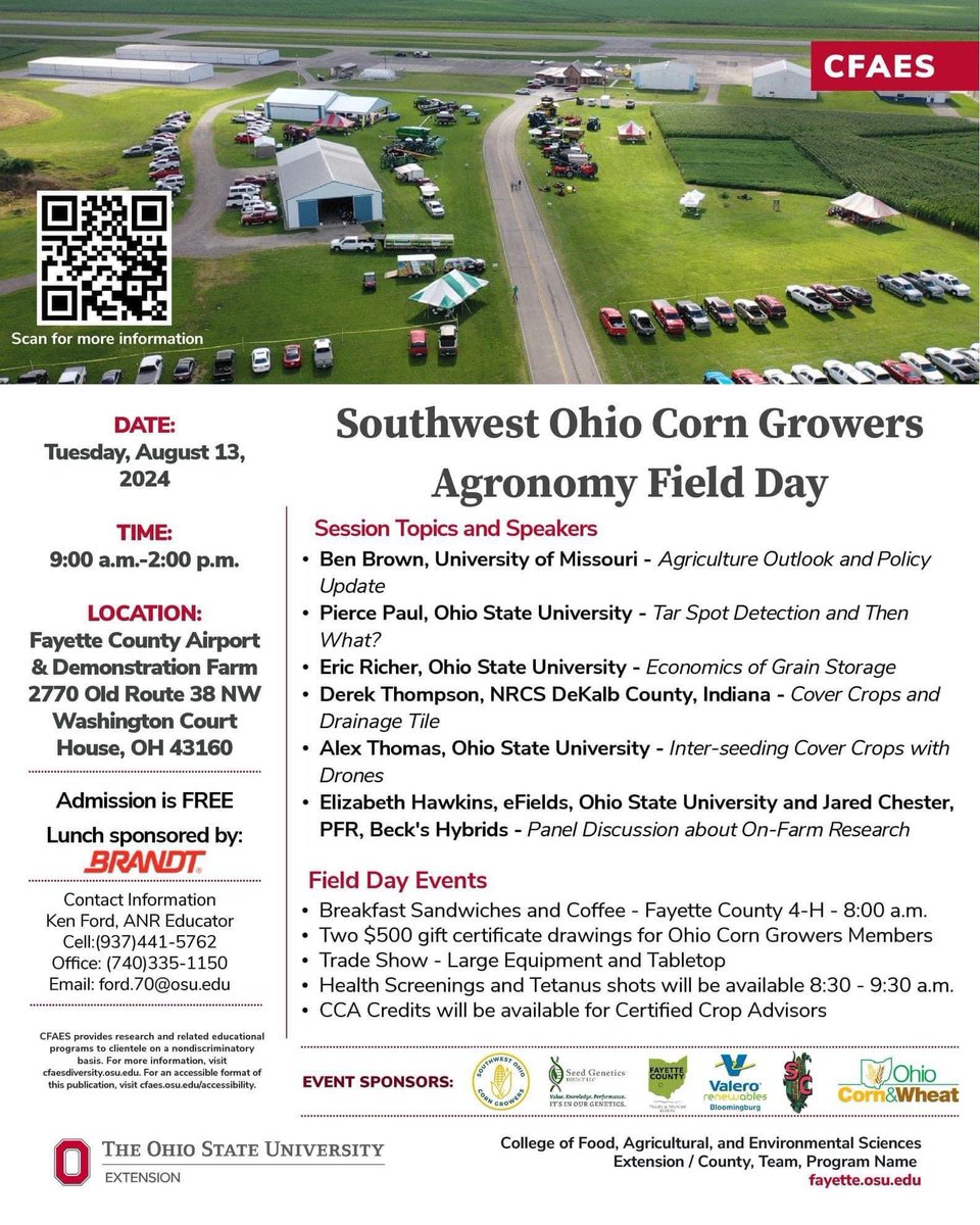 Bergefurdsfarm's tweet photo. Great time at the Southwest Ohio Corn Growers Agronomy Field Day showcasing our BRANDT/Talc USA Soybean research trials. Thanks to BRANDT Senior Agronomist Ed Corrigan for sharing his research-based high yield cropping programs. https://t.co/U2nx2WPSKR