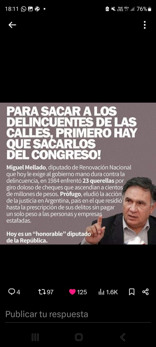 <a href="/Gronow66/">Flavio Andrés Díaz Briones 🇨🇱</a> <a href="/melladosuazo/">Miguel Mellado Suazo</a> <a href="/GabrielBoric/">Gabriel Boric Font</a> <a href="/vladomirosevic/">Vlado Mirosevic</a> Es él? No sabía de él!!
Oooh!!