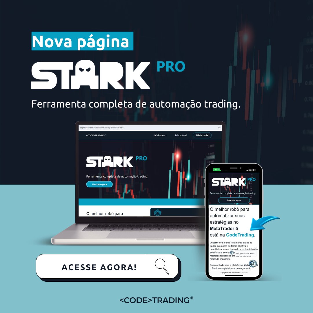 CodeTradingBr's tweet photo. Explore a nova página do Stark-Pro! 🚀 Automatize suas estratégias e ganhe tempo com nossa ferramenta completa . Encontre tudo o que precisa: tutoriais, blog InfoTraders, E-books gratuitos, e mais. Bônus especial na contratação semestral!

🔗 https://t.co/Ak0vN3aMM3 https://t.co/dPv7rwVWm5