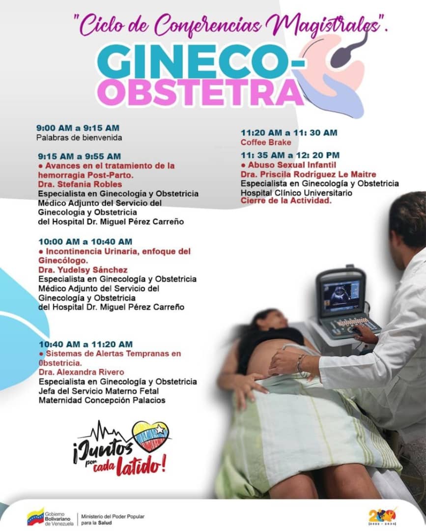 🤰👨‍⚕️Este 14 de agosto celebramos el Día Nacional del Ginecobstetra con un "Ciclo de Conferencias Magistrales" que no te puedes perder. 🧠

🗓️ Fecha: 14 de agosto
⏰ Hora: 9:00 am
📍 Lugar: Auditorio del Hospital General Nacional Dr. Miguel Pérez Carreño
