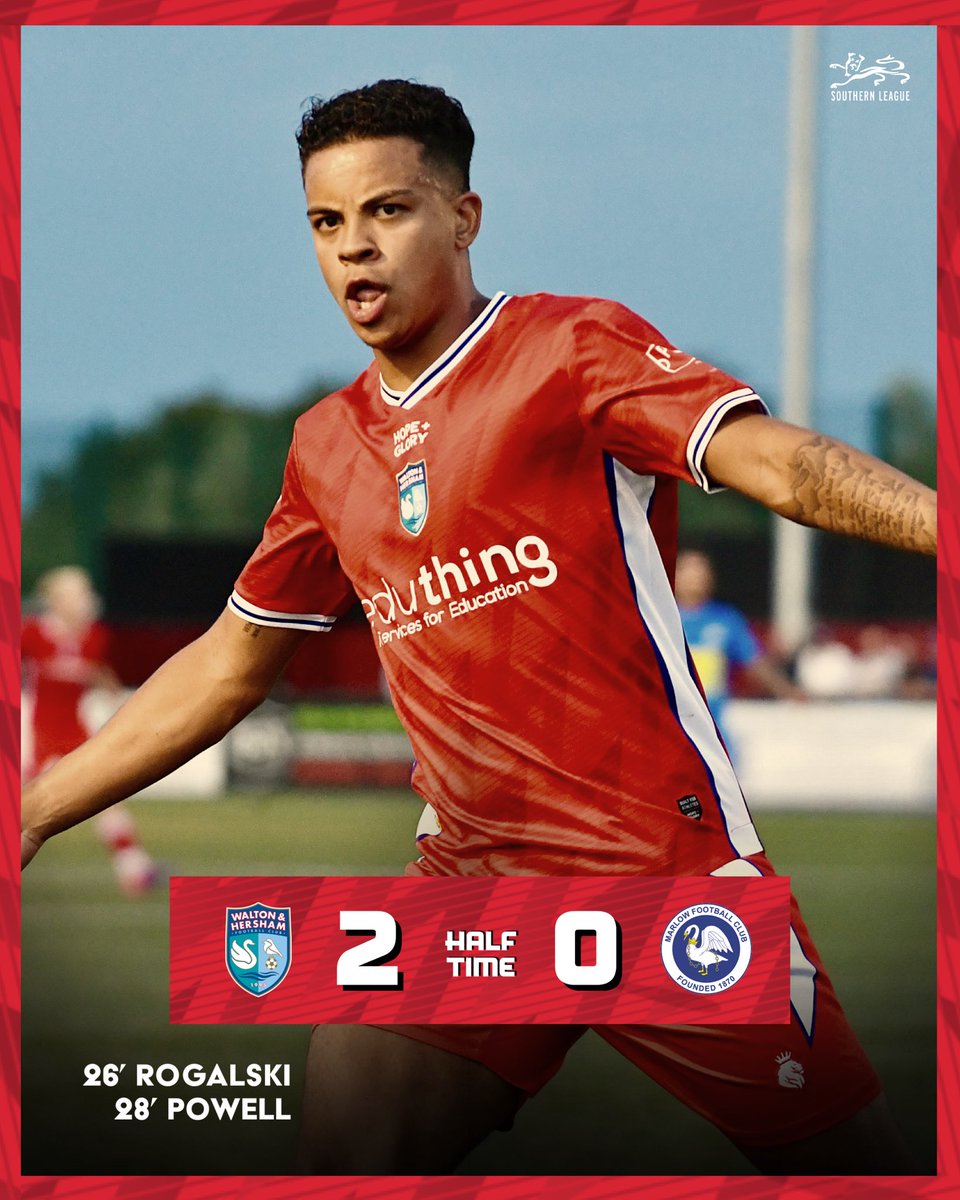 waltonhershamfc's tweet photo. A quick-fire double shortly before the half-hour mark has the Swans heading into the break with a comfortable lead 

See you in 15 for the second half ⏳

#SwansRise 🦢 https://t.co/ea8fx0GXNp