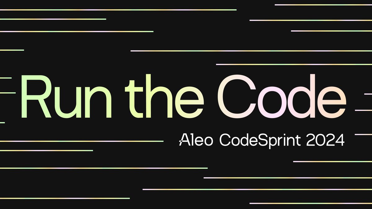 AleoHQ's tweet image. Have you joined the race yet? Registration for CodeSprint2024 closes 𝘵𝘰𝘮𝘰𝘳𝘳𝘰𝘸. 

Grab some friends and compete for a pool of 50,000 Aleo Credits. 

docs.google.com/document/d/1-d…