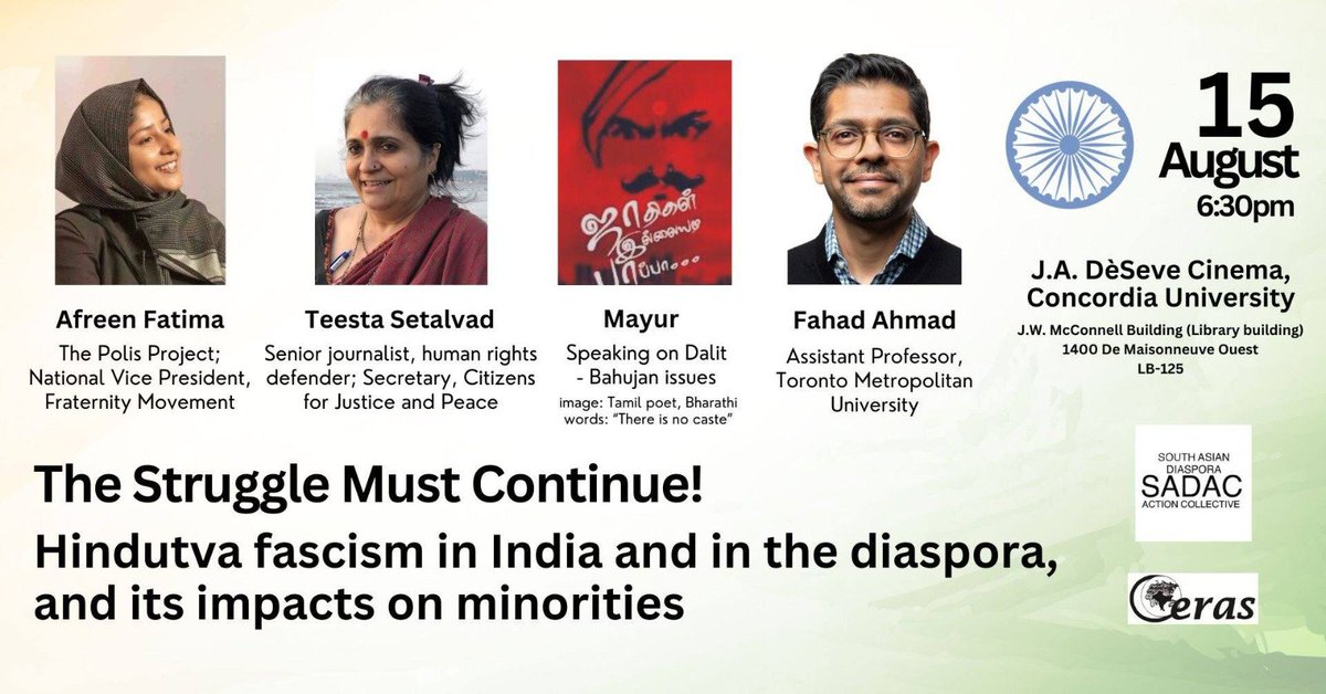 VHP Canada strongly condemns the upcoming event on August 15th being hosted by <a href="/Concordia/">Concordia University</a> , which irresponsibly labels India as a "Hindutva fascism" state and Indian Diaspora in Canada as being “Hindutva fascist”. This event is blatantly Hinduphobic and an attempt to wrongly
