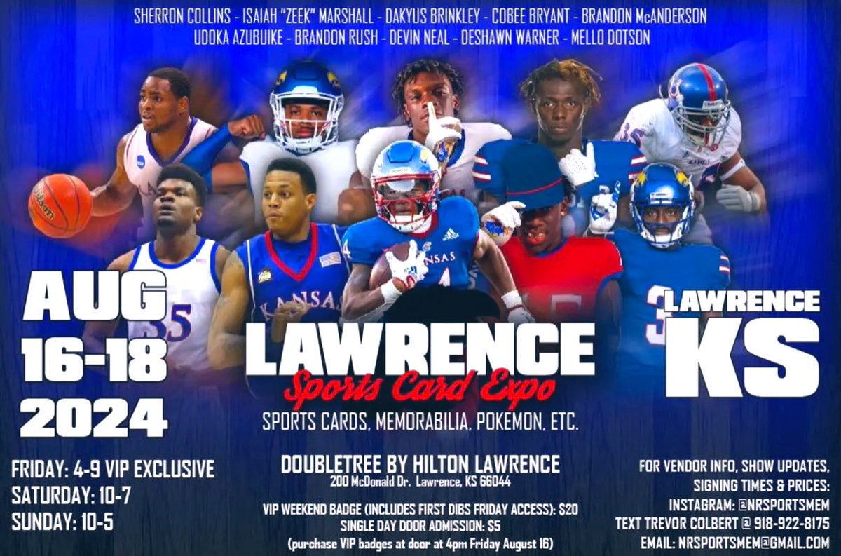 RT’s from all KU fans would be much appreciated. This is a great chance to meet/support some Jayhawk legends and the current football players before the season starts in a few weeks