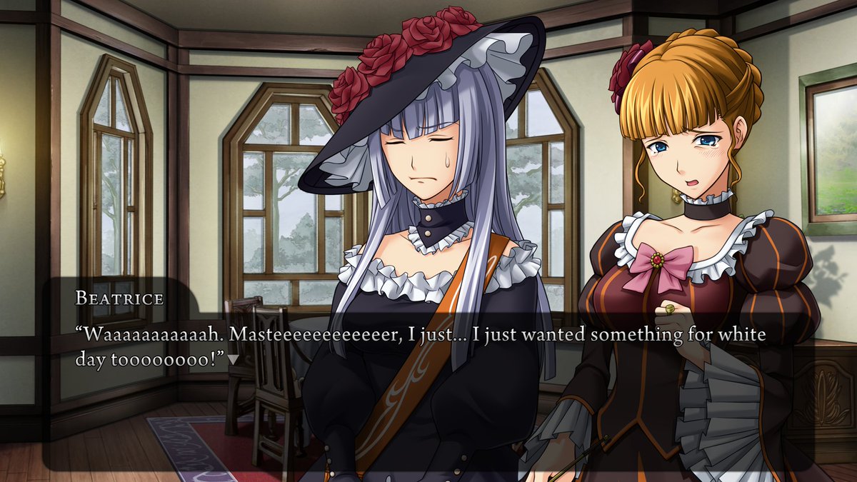 UminekoConcerto's tweet photo. 📸 DevLog #017 is live! Check out screenshots from the tenth extra story, "Beatrice's White Day." 🎉 Progress update: "Jessica and the Killer Fan" is complete, and "Our Confession" is almost done. Only one more story to go! https://t.co/elaLiiMj8k