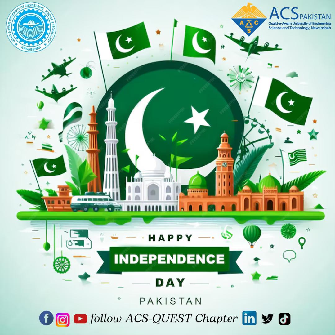 acsquest1's tweet photo. 14th August, 1947 - Pakistan was born! 

Today we renew our pledge to build the homeland that our great Quaid-e-Azam Mohammad Ali Jinnah envisioned - a tolerant, diverse and progressive Pakistan. 

 Happy independence day.

#IndependenceDay2024 
@AmerChemSociety 
@ACSUndergrad https://t.co/CoNn7STcGC
