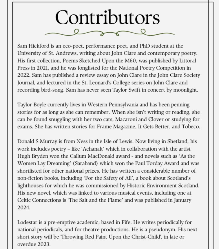 FlowersLitMag's tweet photo. Part three of our great contributors - check their work out! https://t.co/Rw3ZueefvM