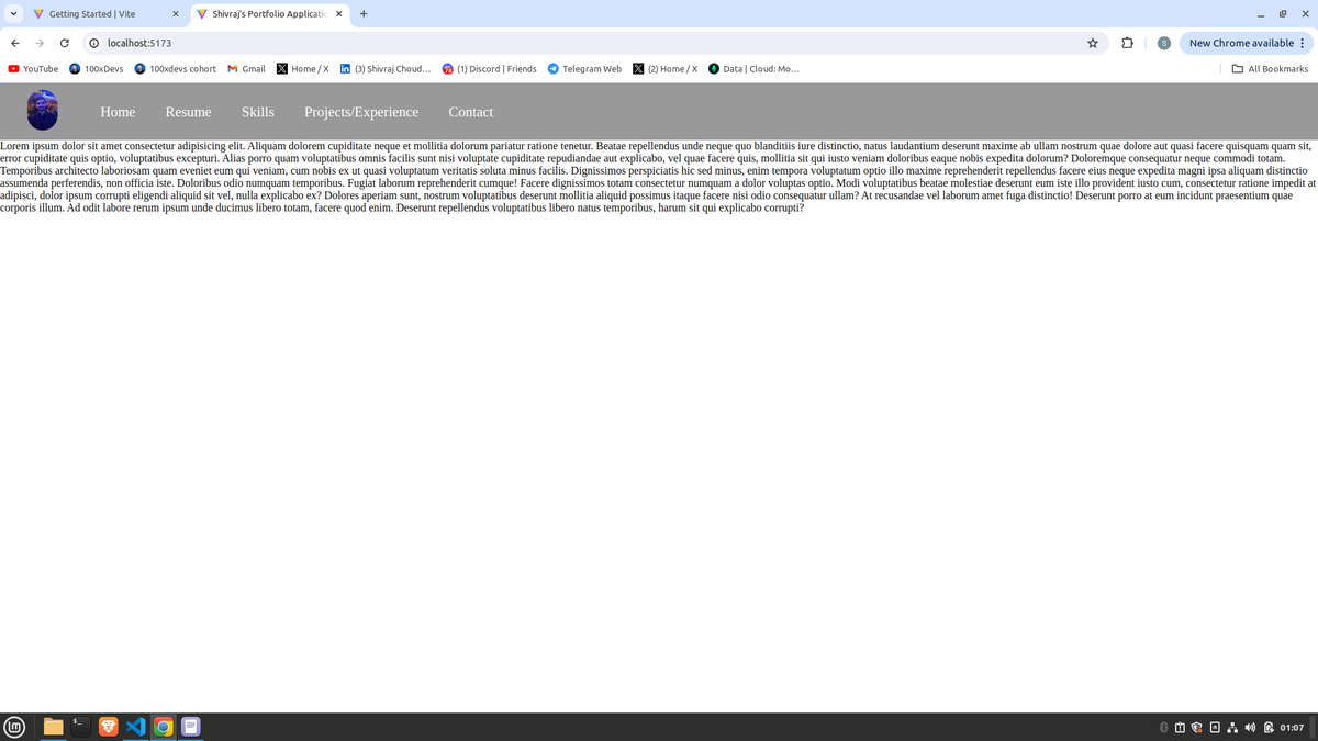 aboutshiv's tweet photo. started working on my portfolio application 
#Day6 #100daysofcoding #100DaysOfCode #100xdevs #typescript #js #react #frontend #portfolio https://t.co/NBtteU5vGm