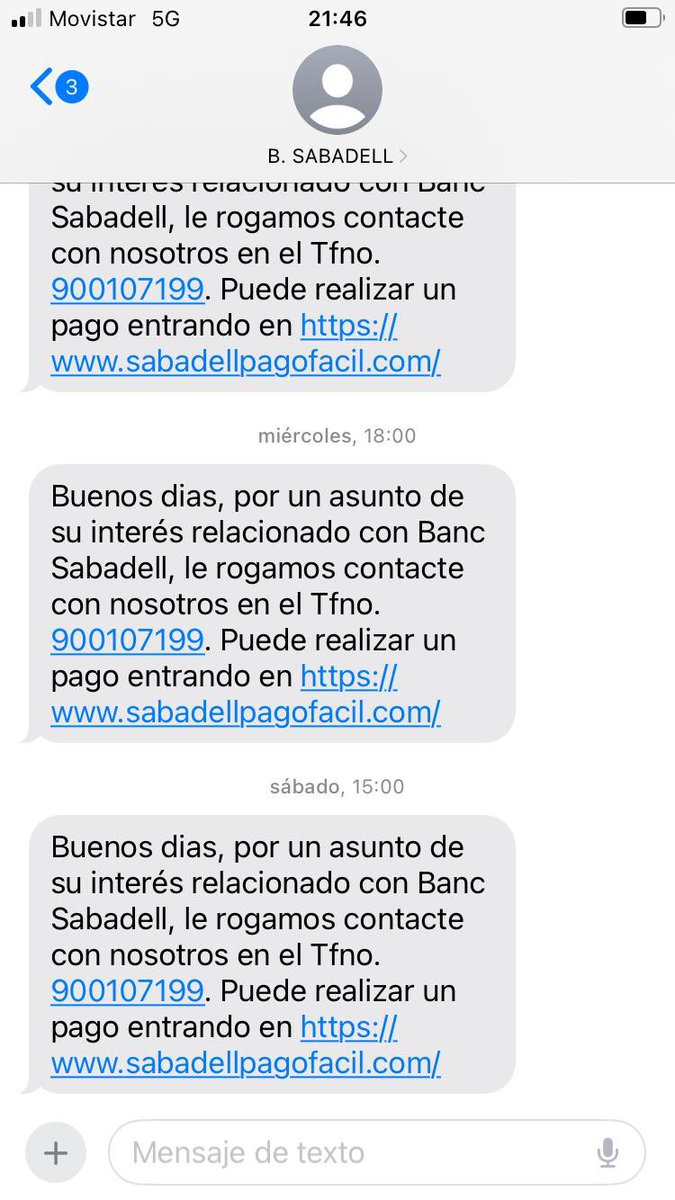 Sberguignat's tweet photo. @Sabadell_Help  Hola! He rebut molts missatges d’aquest remitent. Em podrieu confirmar si és phishing?

Gràcies! https://t.co/hXJfagzpk3