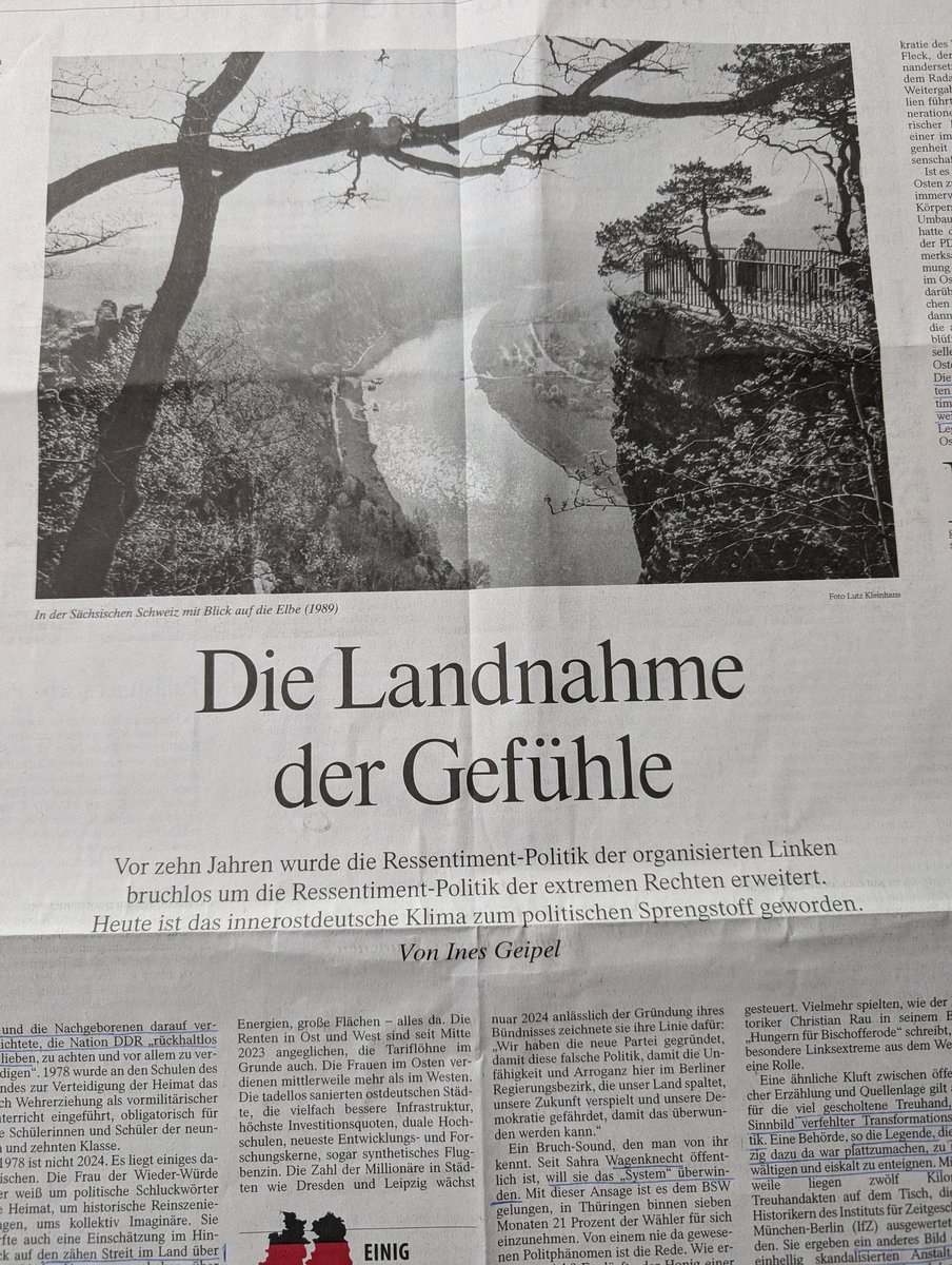 FrankStrube's tweet photo. Großartiger Essay von Ines #Geipel in der @FAZ_NET vom 12.08.2024 zum BSW (Wagenknecht im speziellen) , zur AfD, #Geschichtsrevisionismus, Mobilisierung Honeckers, Heimat als Code und auch zum #Spaltungsdilemma Ost/West https://t.co/GU8CQXHadJ