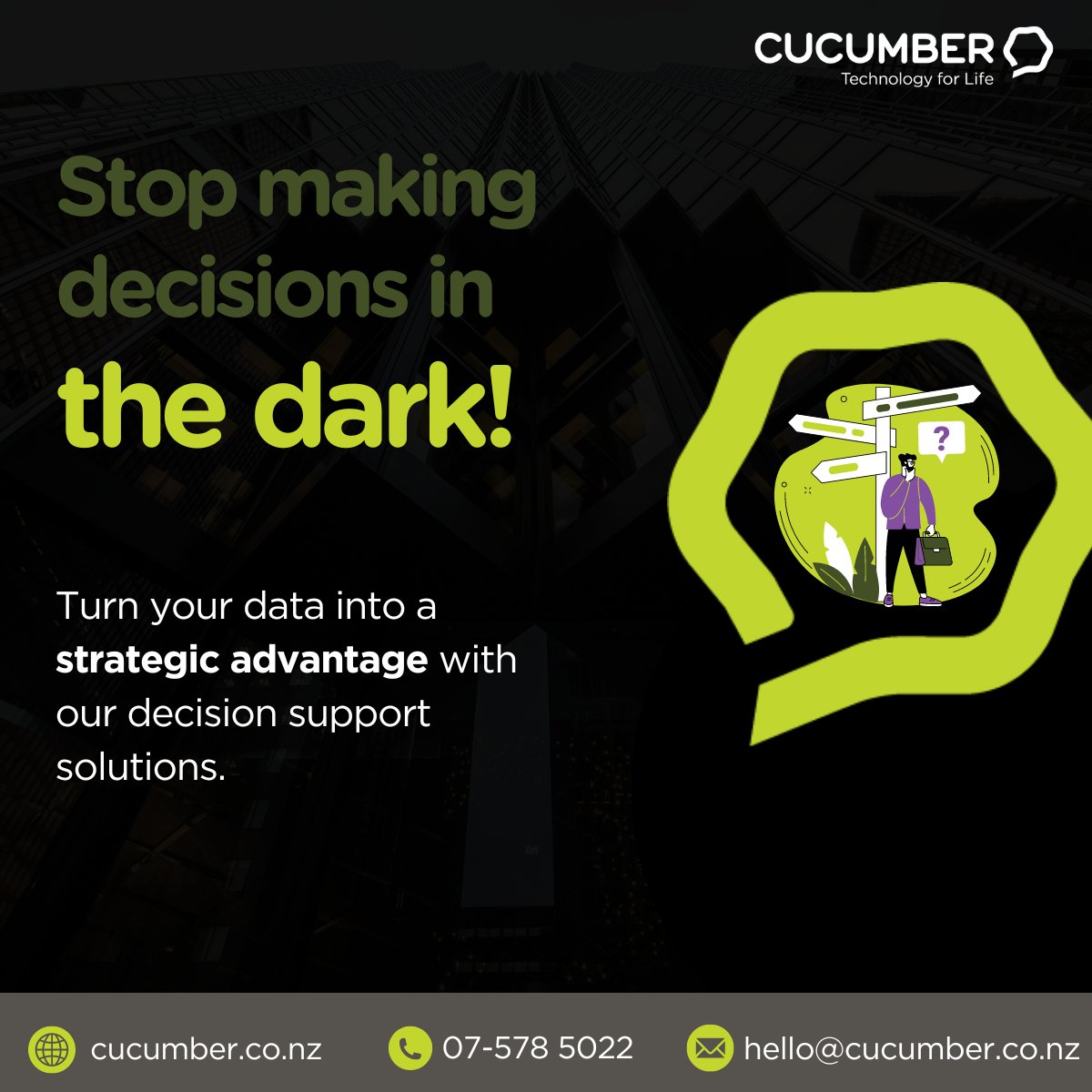 CFO: “I approve this investment as I trust your best guess.” 

Make data informed decisions so you have the backing that’s needed. 

Talk to us today about turning your data into a strategic advantage. 

#datainsights #competitiveadvantge #technology