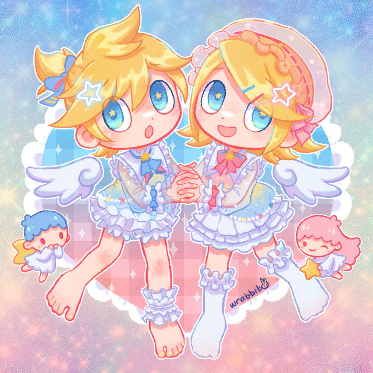 鏡音レン ,鏡音リン ,巡音ルカ 「LTS x Rin and Len Kagamine  」|wrabbit @ KONPEITO PLUSHIE OPEN!!!のイラスト