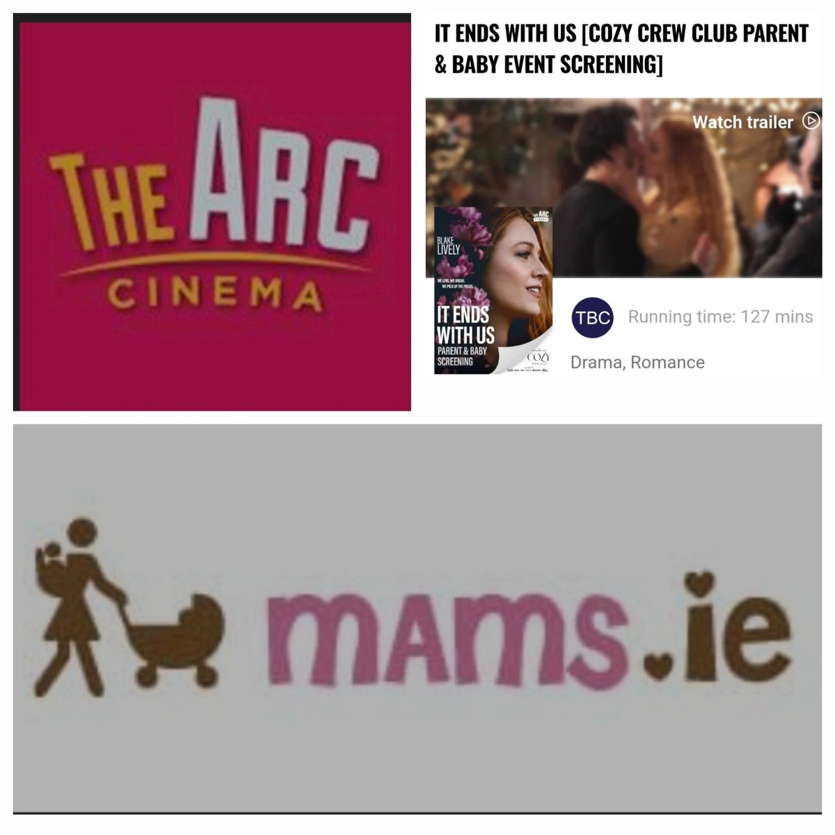 mams_ie's tweet photo. #ParentandBaby movie Friday 16 August @ArcCinemaDrog 👶 Coffee, treats, giveaways from 10am. Movie 11am. Pls RSVP siobhan@mumstown.ie so we can bring enough goodies for everyone!
#Parentandbaby #sp #ad #collab #babyfriendly #sponcon #LouthChat #parentandbabymovie #babyfriendly https://t.co/X3tydAknzc