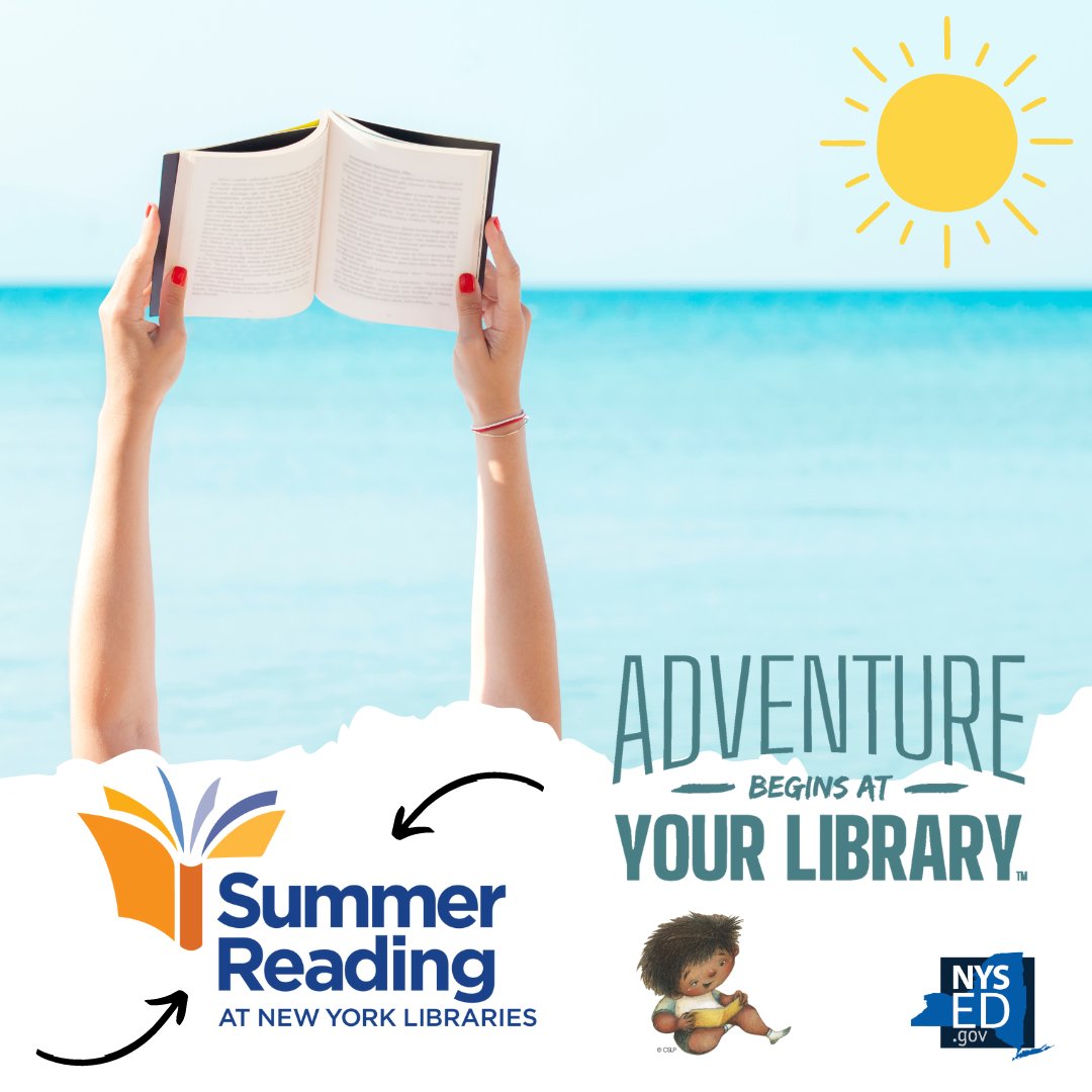 NYSEDNews's tweet image. #SummerReading is for everyone! Visit your local library and pick up a new book to enjoy this week. #LibraryAdventures #CSLPreads #SummerLearning @nyslibrary