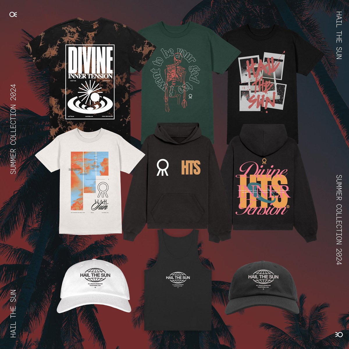 Approved summer merch line I created for <a href="/hailthesun/">Hail The Sun</a> !