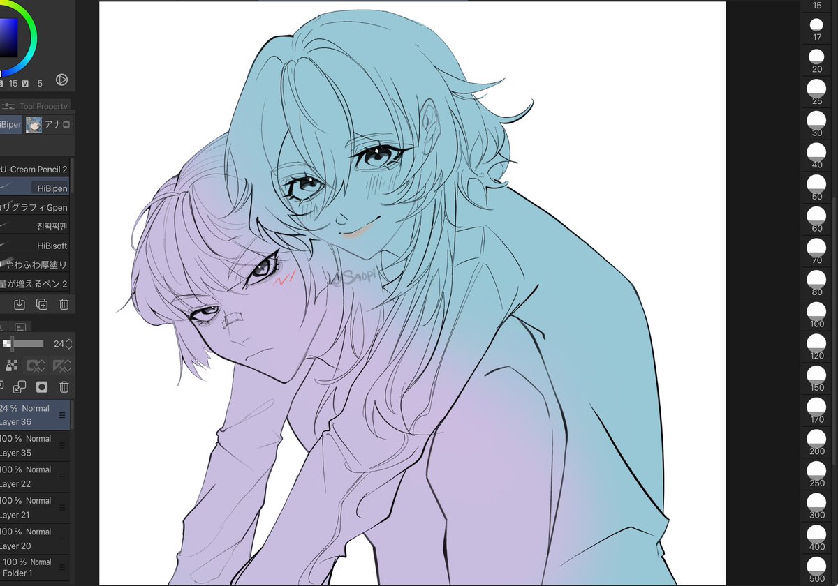 SA0PI_PI's tweet photo. #wanderer #scaramouche #lumine #gneshin #GenshinImpact  #scaralumi re drew the old sketch ! https://t.co/vNwa8RA4ws