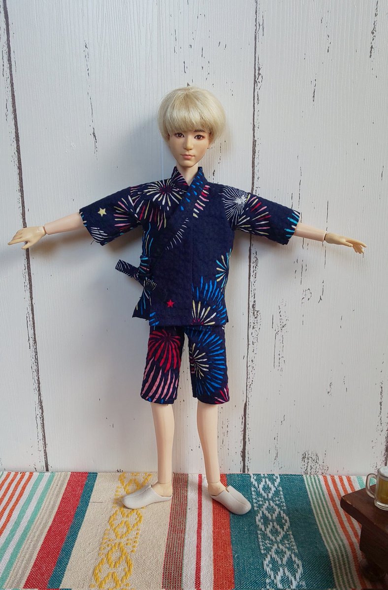 btsjk319's tweet photo. 120円の生地で甚平作りました☺️
#BTSdoll
#Matteldoll
#ハンドメイドドール服 https://t.co/8e4KBBlGgK