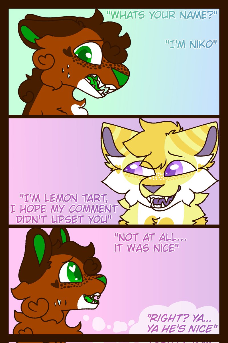 zimneedslove's tweet photo. #nikocomic I have no official name yet- see y'all next year 

#furry #comic #art #digitalart #furryartist

Kind reminder: Niko (brown) is 6. Lemon is 30 :3 and this isn't a proship comic https://t.co/W1PxbBZHyl