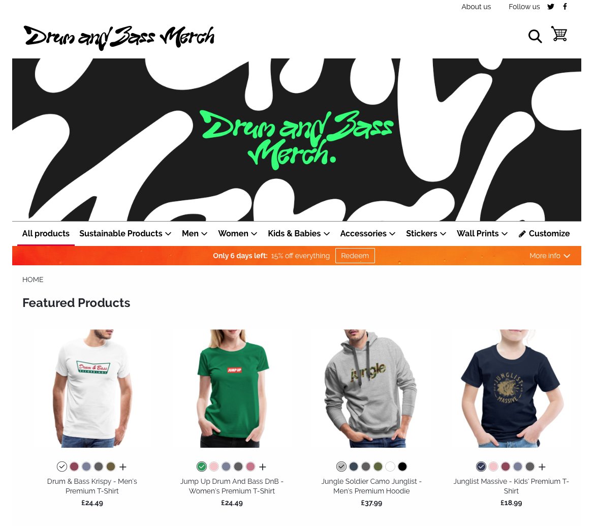 15% OFF over the next 6 days 😆😆😆

drumandbassmerch.com 

#drumandbass #dnb #jungle #junglist #music #merch