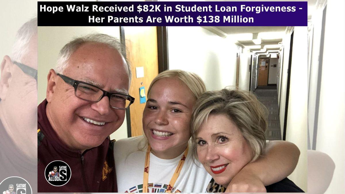 ❌ No, Tim Walz's daughter, Hope Walz, didn't receive $82,000 in student loan forgiveness. The claim originated from a Facebook account that includes a satire disclaimer. https://t.co/ShYRCRO8uZ