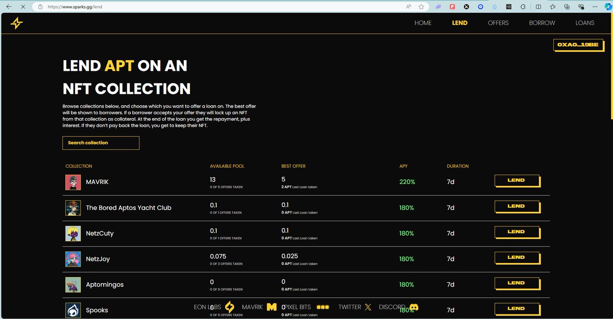 SparksOnMove's tweet photo. Borrow and Lend against your Aptos NFTs and accumulate real returns, only on Sparks https://t.co/Xe6UXL6rgY