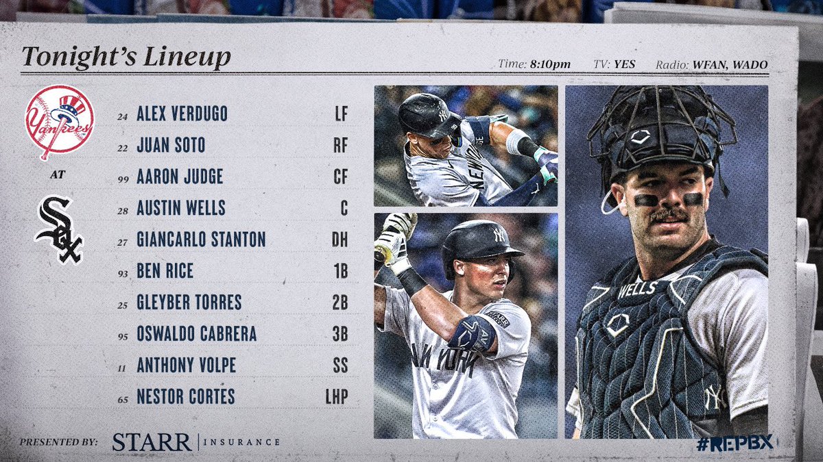 Yankees's tweet photo. Tuesday Night Baseball. 

#RepBX https://t.co/j1FThvYAbq