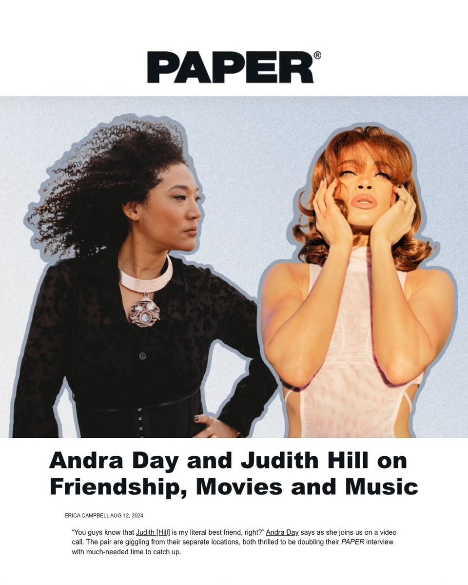 Judith Hill (@judith_hill) on Twitter photo Had a blast chatting with my sissy Andra Day at <a href="/papermagazine/">Paper Magazine</a>. Hit the link below for the full story
papermag.com/judith-hill-an… Had a blast chatting with my sissy Andra Day at <a href="/papermagazine/">Paper Magazine</a>. Hit the link below for the full story
papermag.com/judith-hill-an…