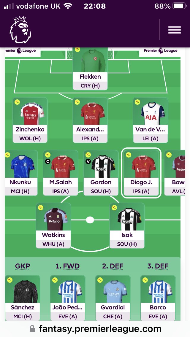 bigEthered's tweet photo. @FPLpalermo Gvardiol and Sanchez come in after game week 1 ⚽️May swap Nkunku for Pedro yet! https://t.co/zrpiJyIGh6