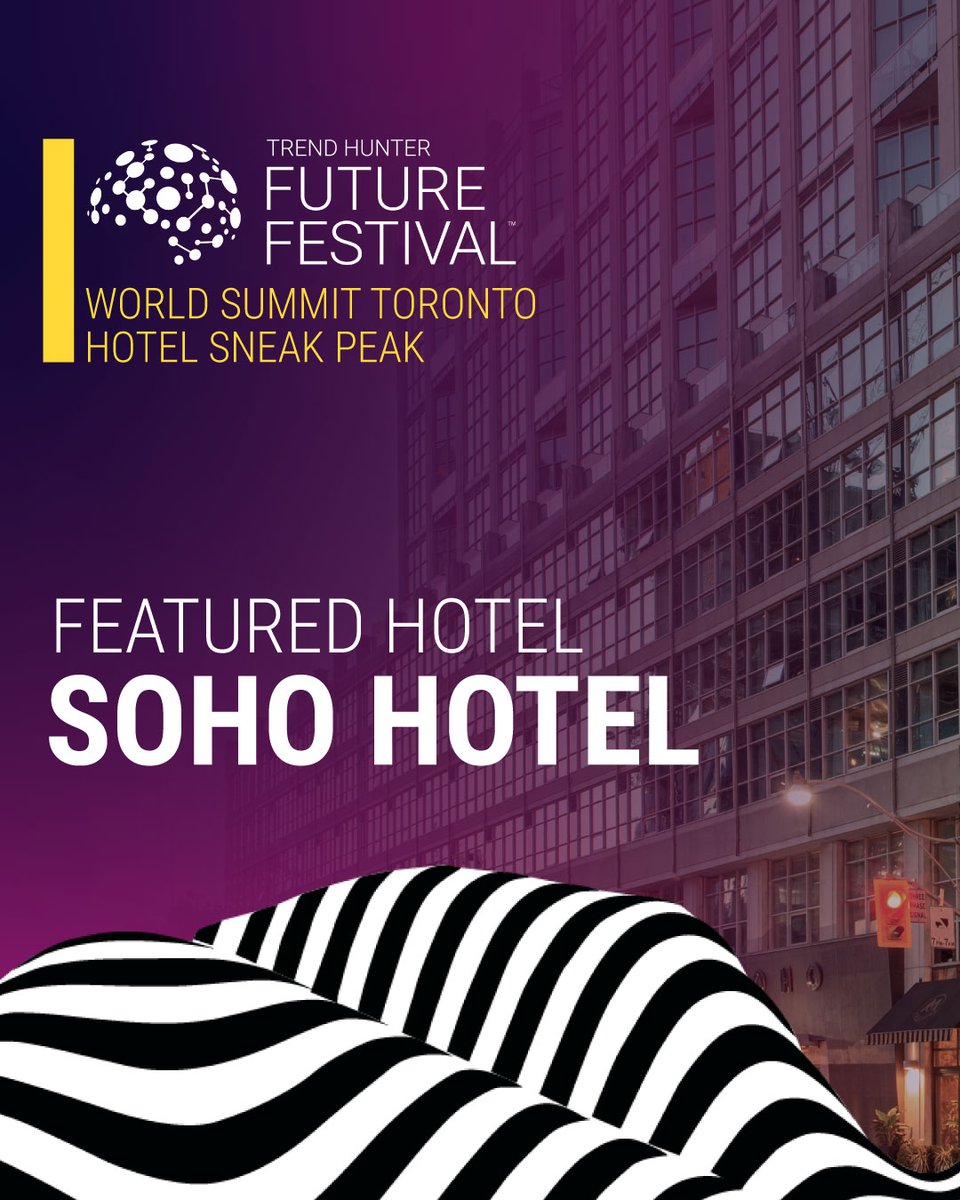 trendhunter's tweet photo. Experience Future Festival at the SoHo Hotel!
Enjoy downtown luxury and prime access to Toronto’s top spots. Book now for exclusive rates: https://t.co/N9HOcDeoWx
#TorontoConference
#InnovationConference
#FutureFestival2024 https://t.co/3lLchBgvpW