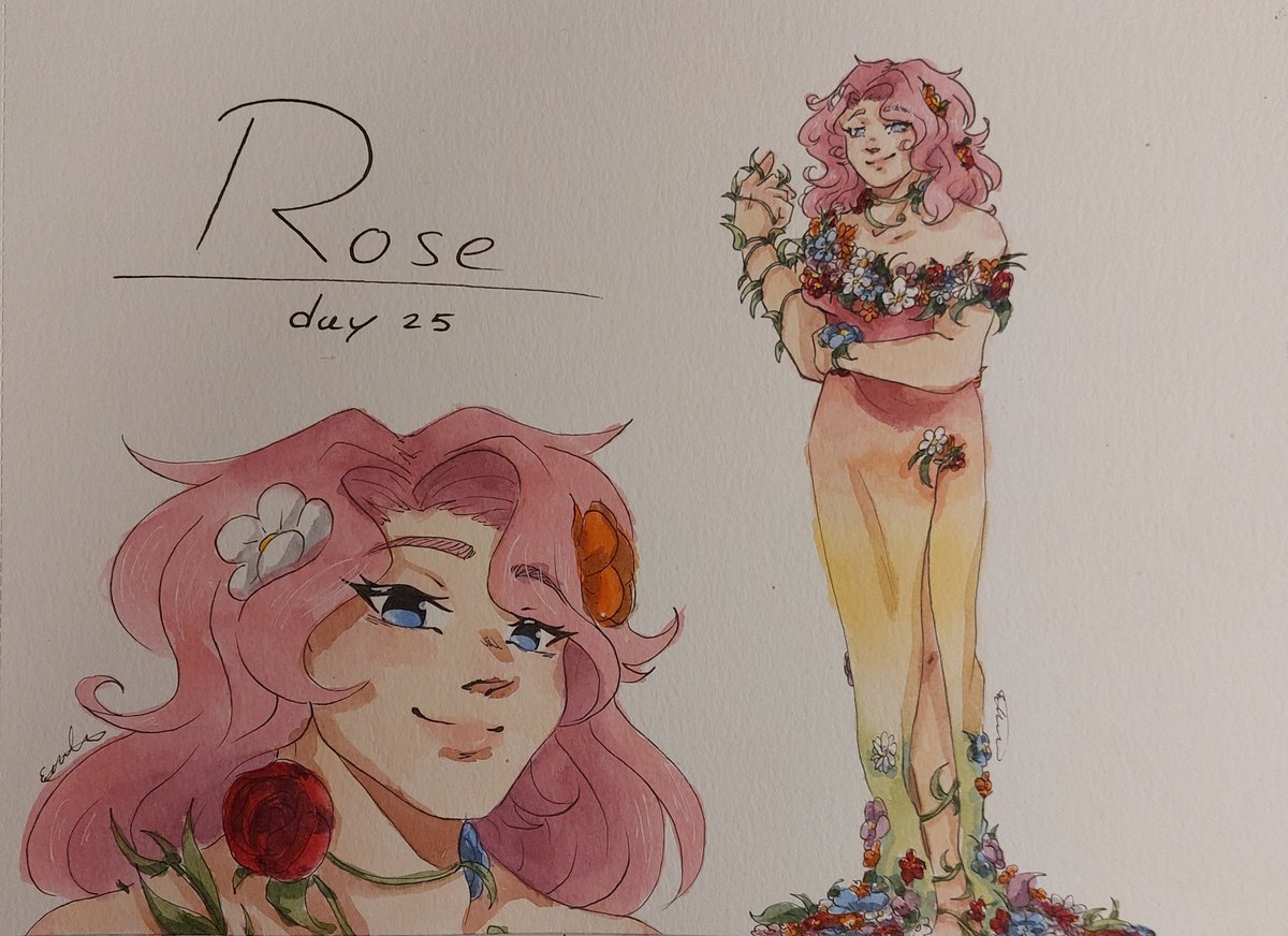 EugeCreator's tweet photo. Day 25 of #philzapromptmonth !!
Pretty flower queen <3
#watercolor #hardcorelore #rose #rosefanart https://t.co/9KP6CnAtR4