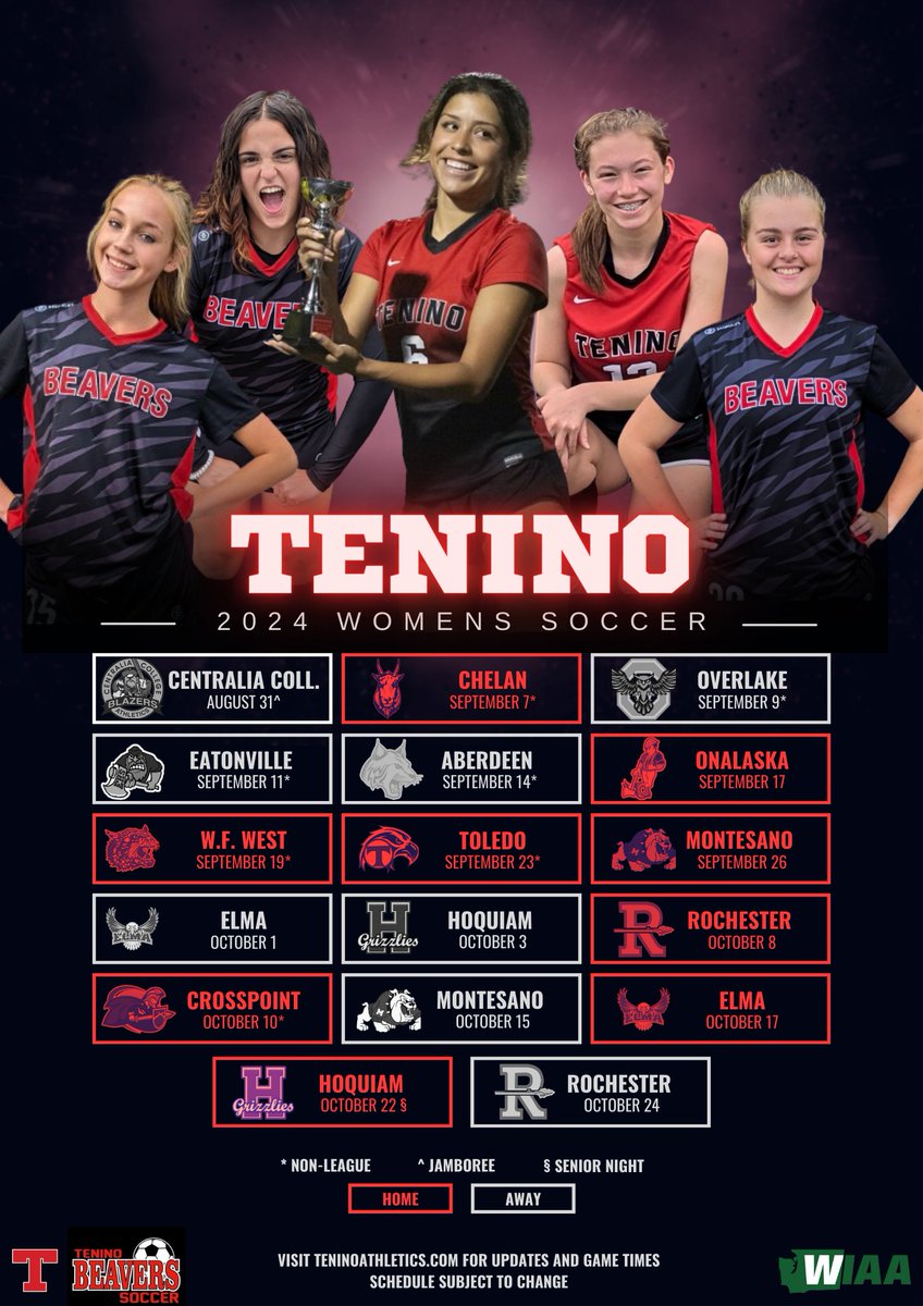 🚨 Our 2024 Season Schedule 🚨

✅ Season starts with Centralia College Jamboree on 8/31
✅ 2A rivals Eatonville &amp; WF West
✅ 2B State Elite 8 Onalaska &amp; defending champions Crosspoint
✅ Home &amp; Away Scatter Creek Showdown Derby vs Rochester
✅ Senior Night vs Hoquiam on 10/22