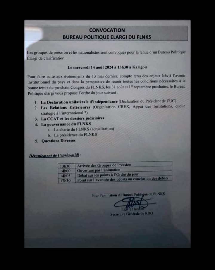 ericosx's tweet photo. Bureau politique élargi du FLNKS 31 août et 1 Septembre
Mais pourquoi les indépendantistes ne sollicitent pas la perte de la nationalité française ?  
#FLNKS #NouvelleCaledonie https://t.co/b4iMcAsMQH