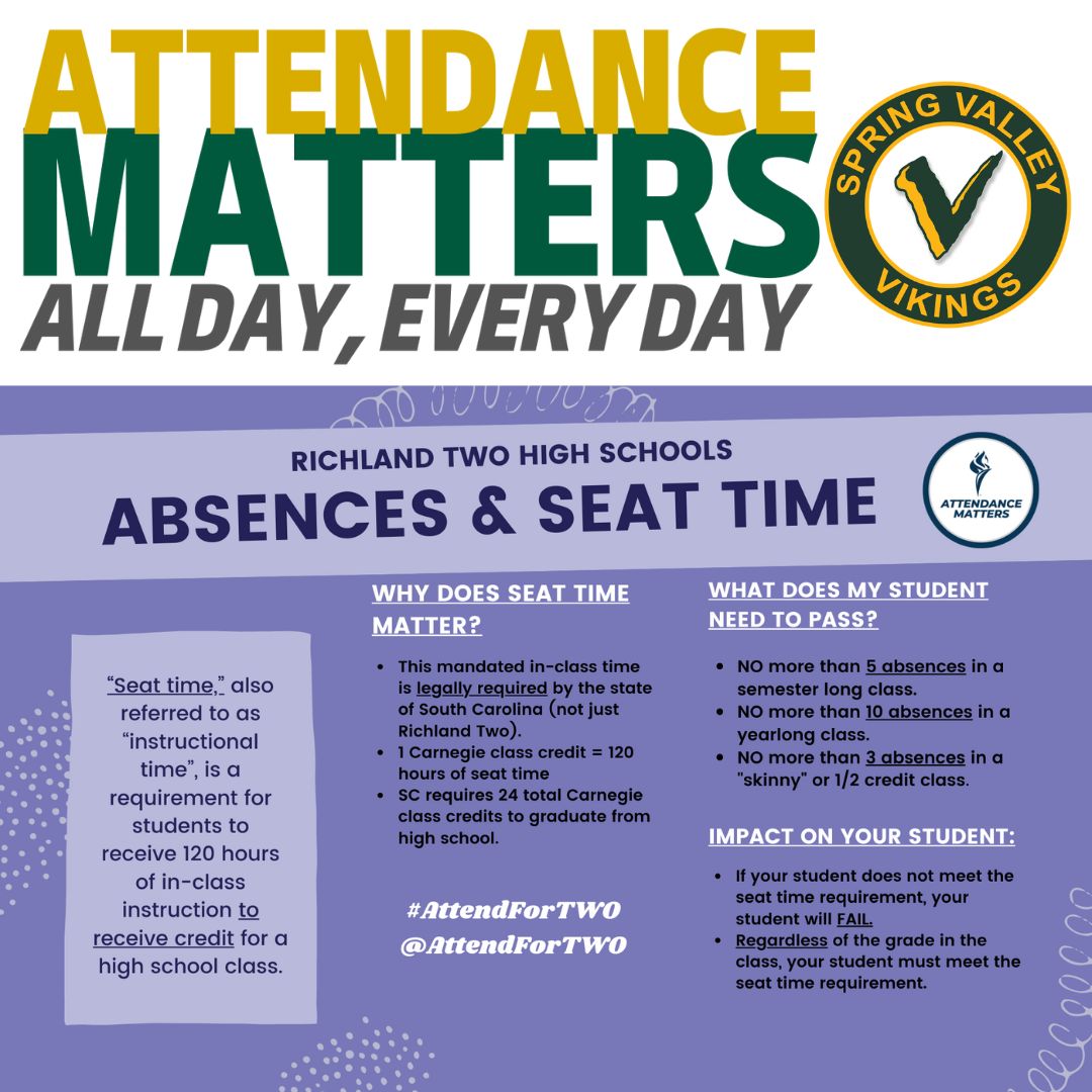 SV_Vikings's tweet photo. Stay informed about Seat Time and excused absences. Check out the flyers for details. #StudentAttendance #SeatTime #Absences #Excused #Information https://t.co/XbzWVDtaxs