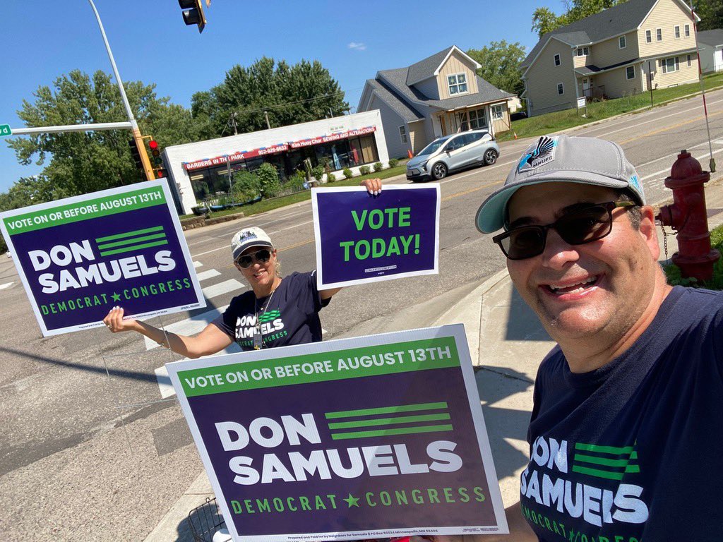 DonSamuelsMN's tweet image. We’ve got supporters everywhere getting out the vote! Make sure you vote today, Minneapolis and CD5! Polls close at 8 pm.
Find your polling place here: pollfinder.sos.state.mn.us