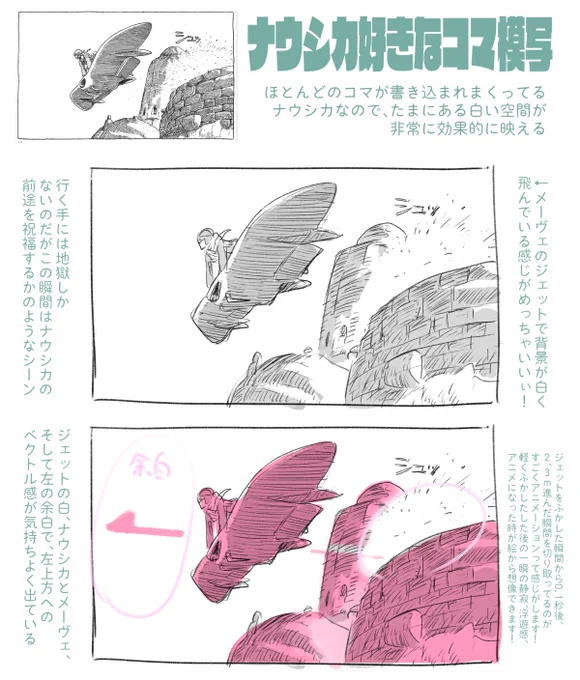 ナウシカ好きなコマ模写4巻17ページ
「あのやろう 振り返りもしねえで行っちまいやがった」
のシーン 