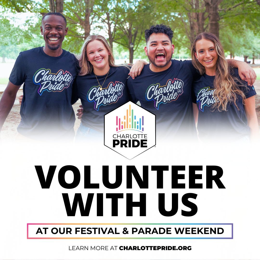 ⏰ There's still time to join the #CLTPride volunteer team! 🙌 Be part of the action and help make this year's festival unforgettable. 🌈 Sign up now to lend a hand and show your support! 💪✨ 

cltpri.de/2024volunteer 

#CLTPride #Volunteer #VolunteerWithPride #Pride2024