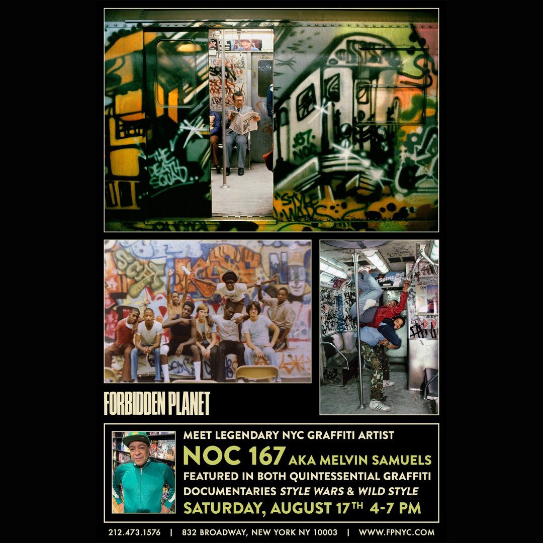 mvdentgroup's tweet photo. This Saturday! @FPNYC
#FPNYC #InStore #NOC167 #graffitiartist #meetandgreet #signing #autographsigning #NYC #stylewars #graffiti #art #bluray #DVD #PhysicalMedia https://t.co/2hlGkL2rrf