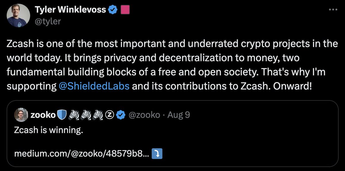 عملة Zcash ورمزها $ZEC بصدد التوجه للتحول من تقنية Proof of Work إلى تقنية Proof of Stake. ✅

الموضوع أقرب بكثير مما نعتقد وحصل على تأييد كبير من مجتمع الكريبتو ومن العديد من المؤثرين مثل <a href="/tyler/">Tyler Winklevoss</a> مؤسس منصة <a href="/Gemini/">Gemini</a>. ✅

تايلر أيّد الفكرة وقال أن مشروع $ZEC هي أحد أهم مشاريع