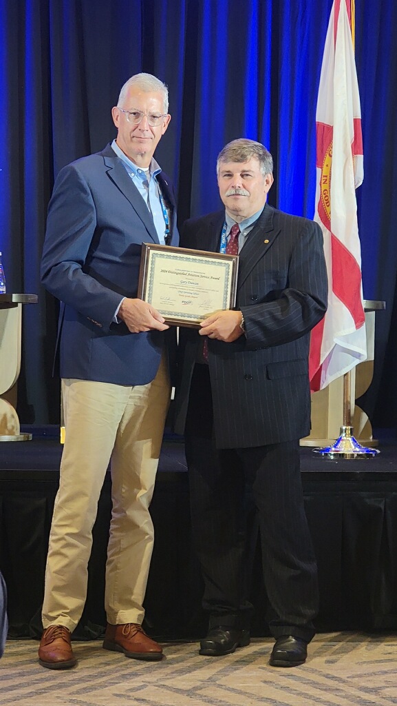 PuntaGordaAir's tweet photo. Congratulations to Gary E. Duncan, C.M., our PGD COO! He was honored by the FDOT with the Distinguished Aviation Service Award today at the Florida Airports Council Annual Conference. Gary has led an impactful, lifelong career in airport management. #FlyPGD #AviationCareers https://t.co/zc2gSRO1HP