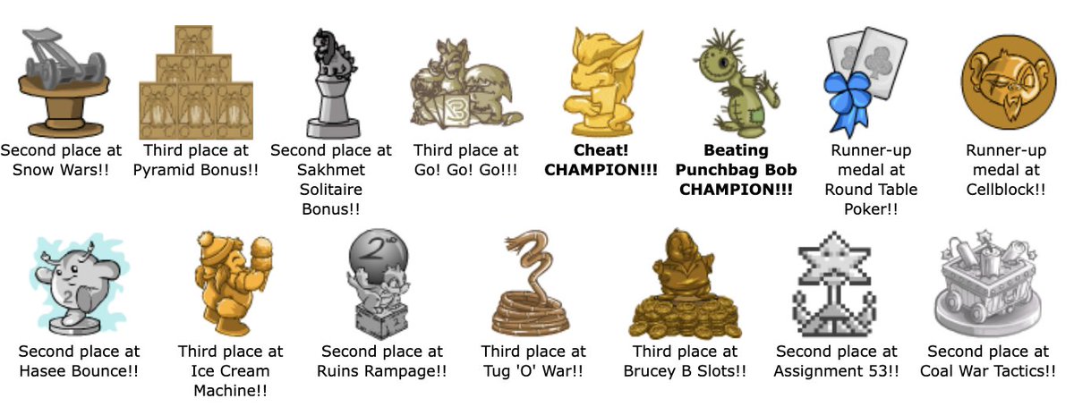 a few of my achievements, thank you