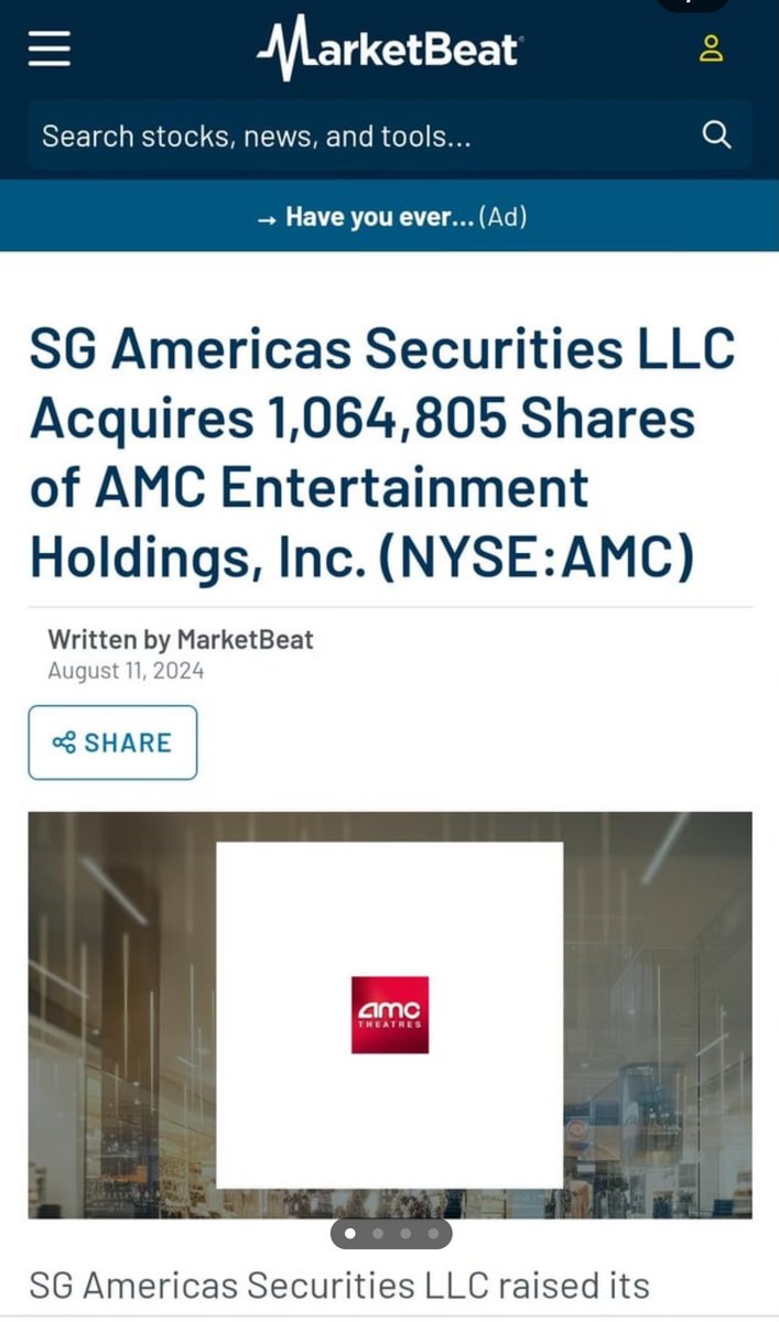 Practicalstocks's tweet image. BREAKING: SG Americas Securities LLC Acquires 1M+ Shares of $AMC

👀👀