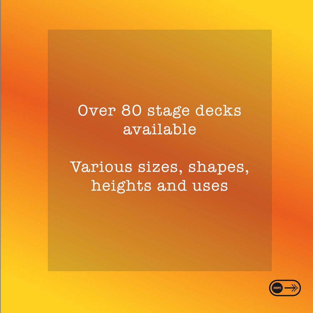 aventivegroup's tweet image. Over 80 stage decks available to hire.
Please get in contact with us for a bespoke quote.
✉️: Hire@TheAventiveGroup.
#staging #theaventivegroup #tag #av #avtech #teamaventive