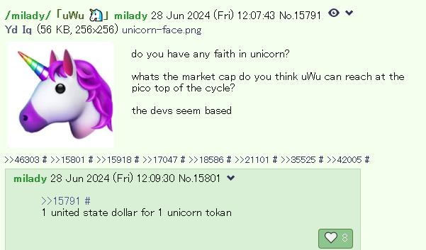 1 united state dollar for 1 unicorn tokan