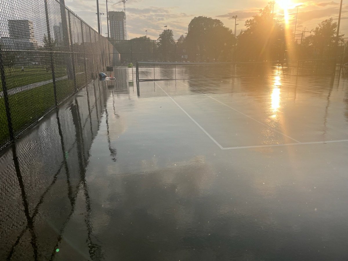 Lessons are canceled due to the rain.