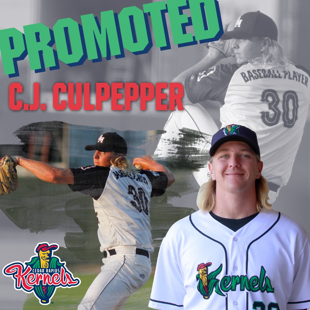 CRKernels's tweet photo. A new Kernels harvest is on its way to the Wind Surge and this time we threw in a pepper 🌽🌶 Congratulations to C.J. Culpepper on his promotion to Double-A! The Kernels wish you well in Wichita! #TwinsTerritory https://t.co/fZlJ5p8beQ