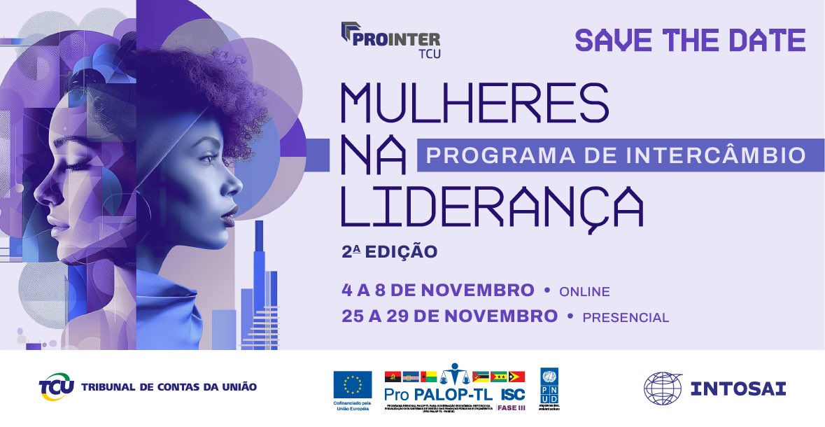 ProPALOP-TL SAI (@propalop) on Twitter photo Stay tuned for the upcoming 2nd edition of <a href="/TCUoficial/">TCUoficial</a> ProInter program on woman leadership in supreme audit institutions. We are partners of the program bringing on board #EQUANOMICS and access for woman in #PALOP_TL #SAI. Stay tuned for the upcoming 2nd edition of <a href="/TCUoficial/">TCUoficial</a> ProInter program on woman leadership in supreme audit institutions. We are partners of the program bringing on board #EQUANOMICS and access for woman in #PALOP_TL #SAI.