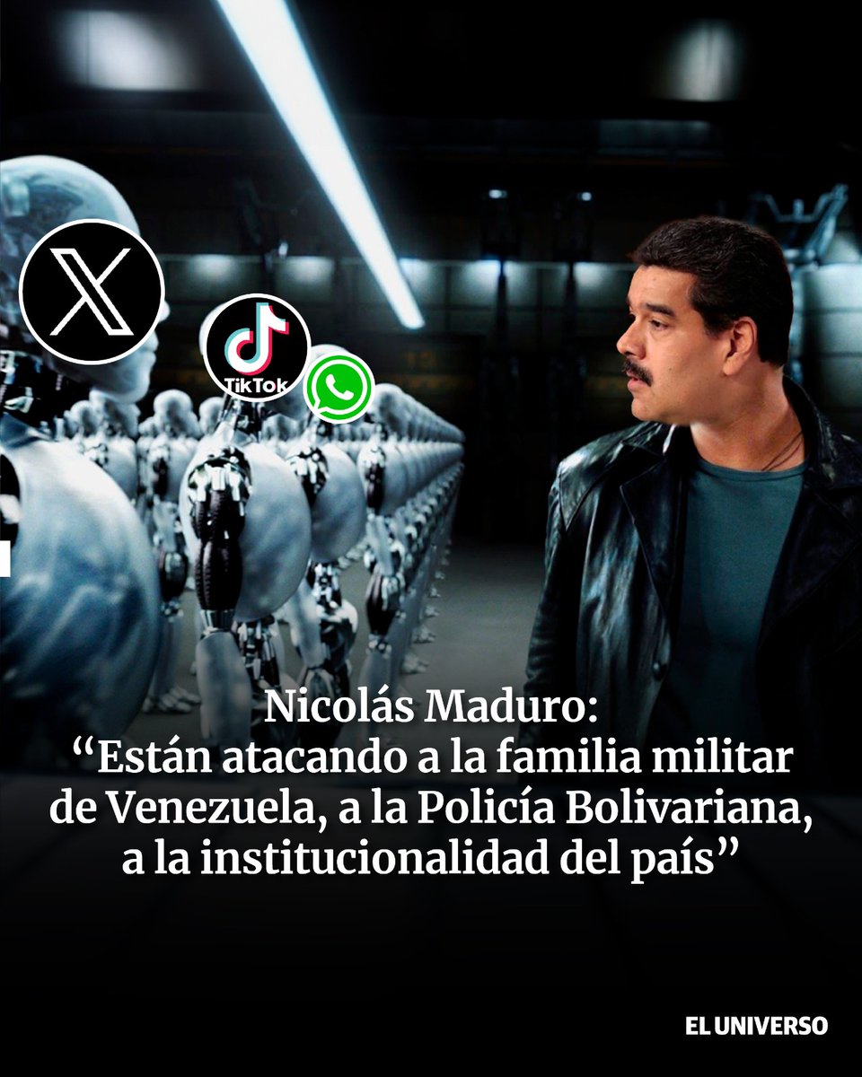 eluniversocom's tweet photo. Nicolás Maduro, presidente de #Venezuela, ha sumado otro "enemigo" internacional. Ahora es la red social #TikTok a la que acusa de promover el "golpismo" por no permitirle transmitir en vivo desde su cuenta por una semana.   Esta red no ha sido la única a la que ha cuestionado el mandatario. 

Semanas atrás acusó a #WhatsApp de ser parte de un "imperialismo tecnológico" y a Elon Musk, propietario de #Twitter, lo invitó a pelear.    Todo esto en medio de las protestas que cuestionan su reelección.   #NicolásMaduro #Redes #ELUNIVERSO