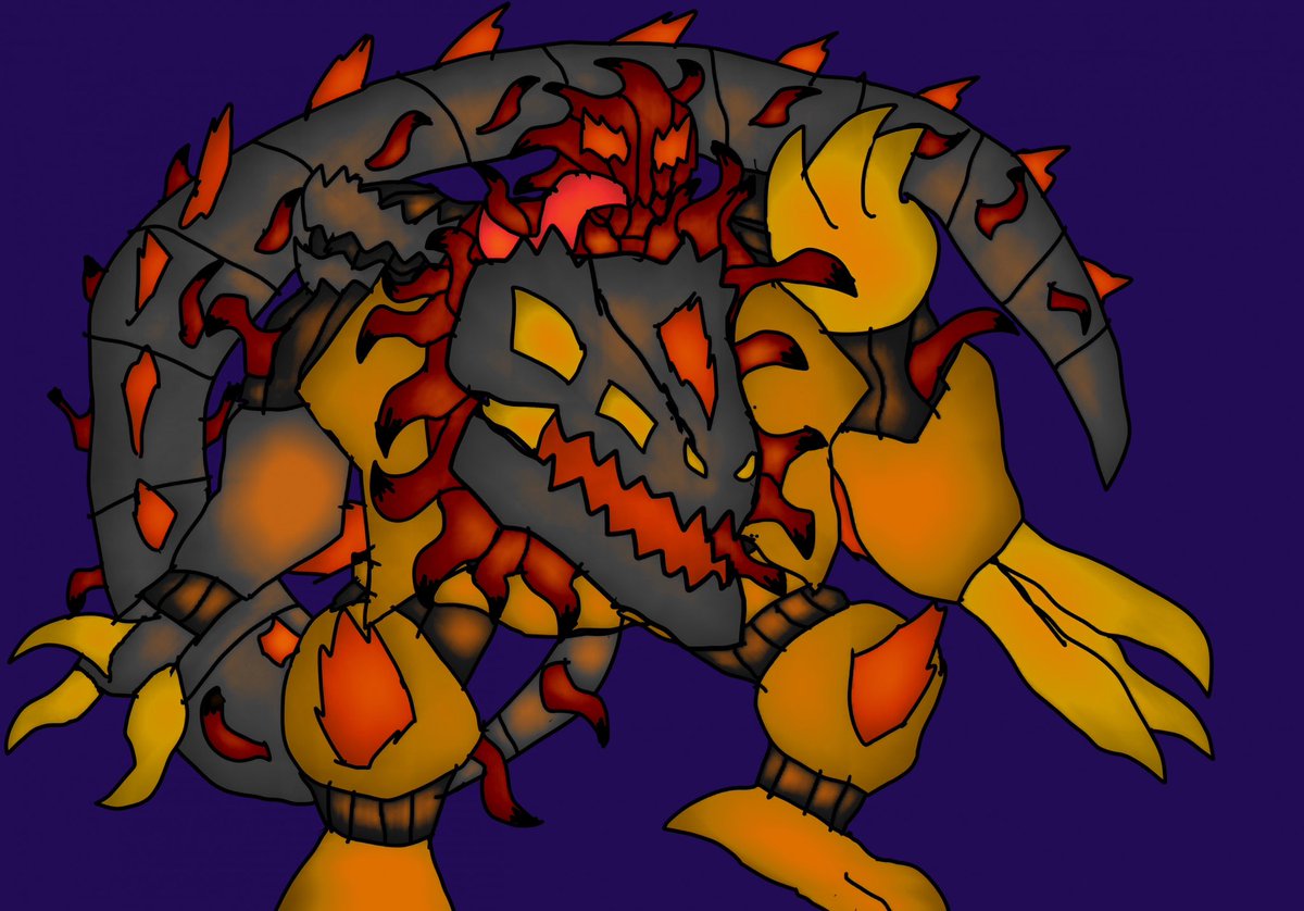 coronasaur's tweet photo. Been a good while since I made some forms for Predak, my cyborg/symbiote Saurian. Here we have his defensive form, Predok, and a combination of copies in the offensive and defensive forms, Praetorok. Looking forward to the day I can finally play this crazy supervillain. https://t.co/4oLm7SuKx1