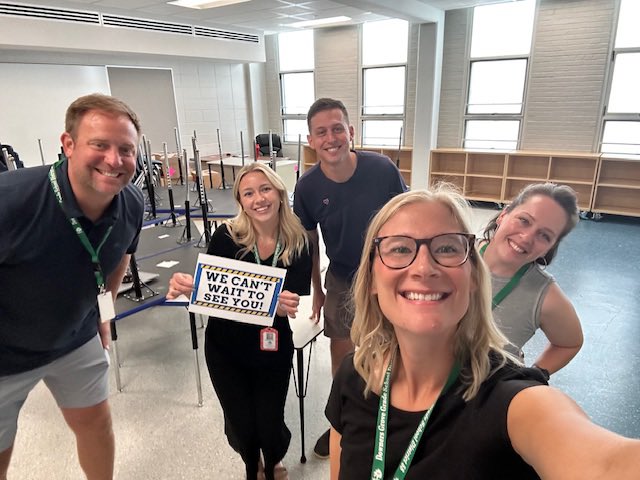Mrs_McDonaldD58's tweet photo. Herrick Staff can’t wait to meet our kids this week!  @HerrickMS #dg58pride https://t.co/ZPsQOKbOLX